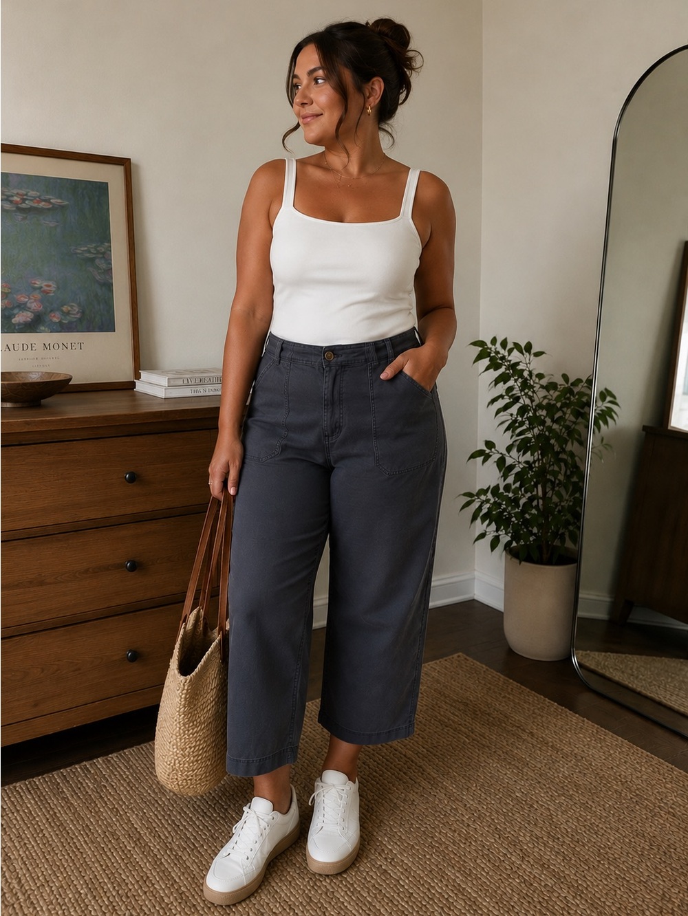 GAP Charcoal High Rise Girlfriend Pants Size 18